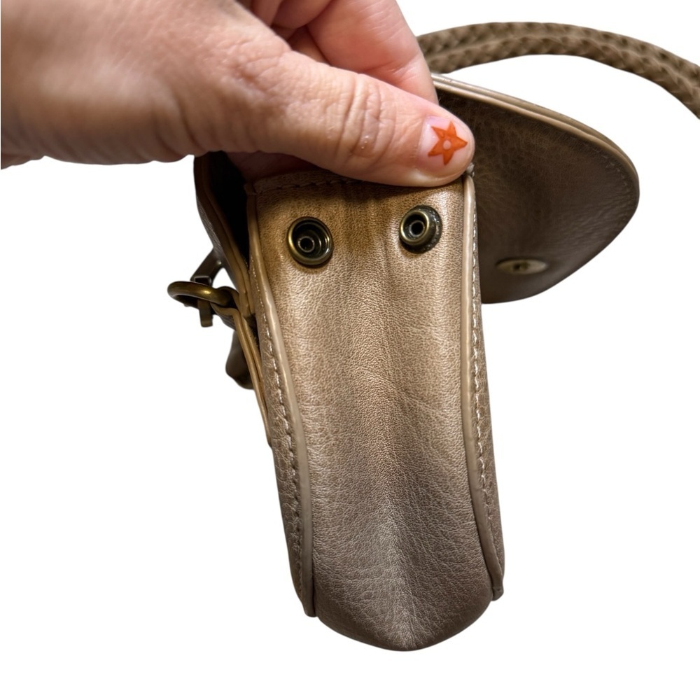 Anthropologie Mini Tan Crossbody Purse Braided Strap Small Shoulder Bag - Picture 6 of 14